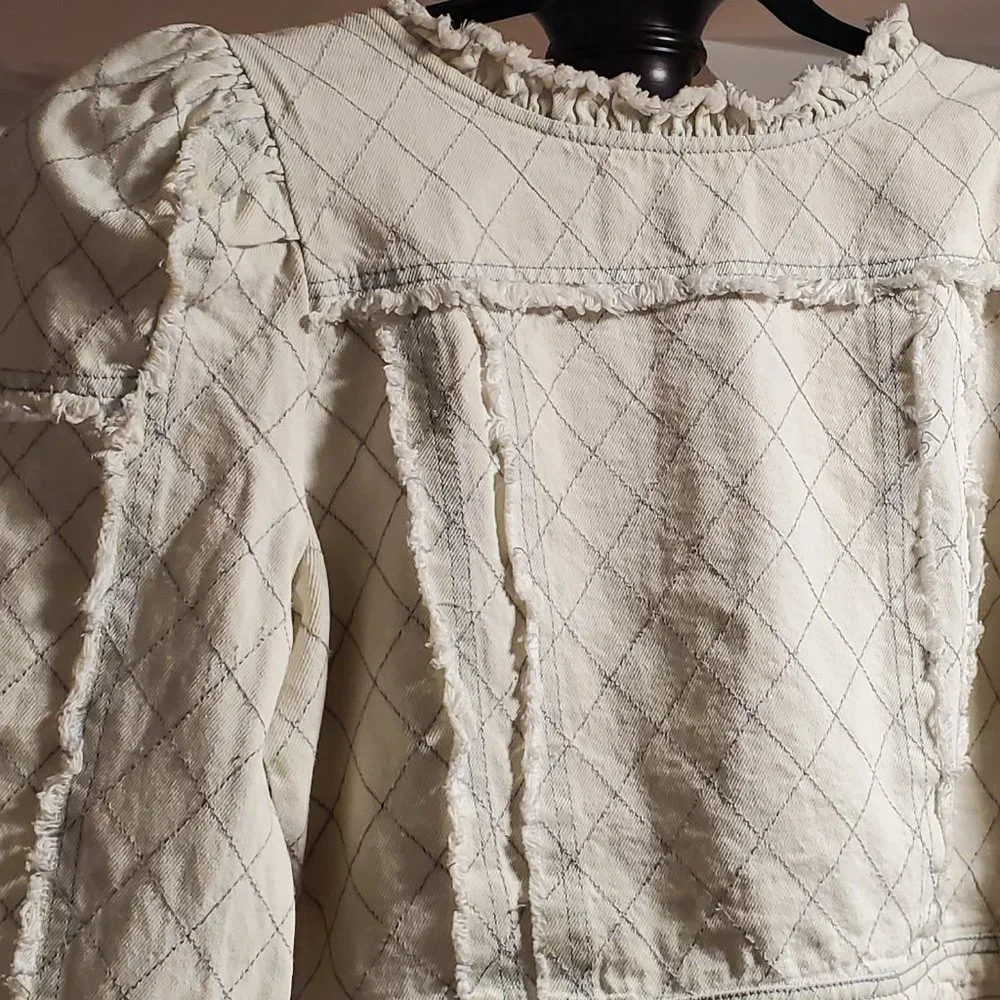 LoveShackFancy Elmont Denim Jacket Small/Medium - Picture 9 of 14